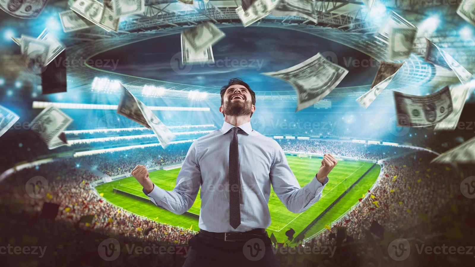 Tampilan olahraga mobile dengan suasana pertandingan